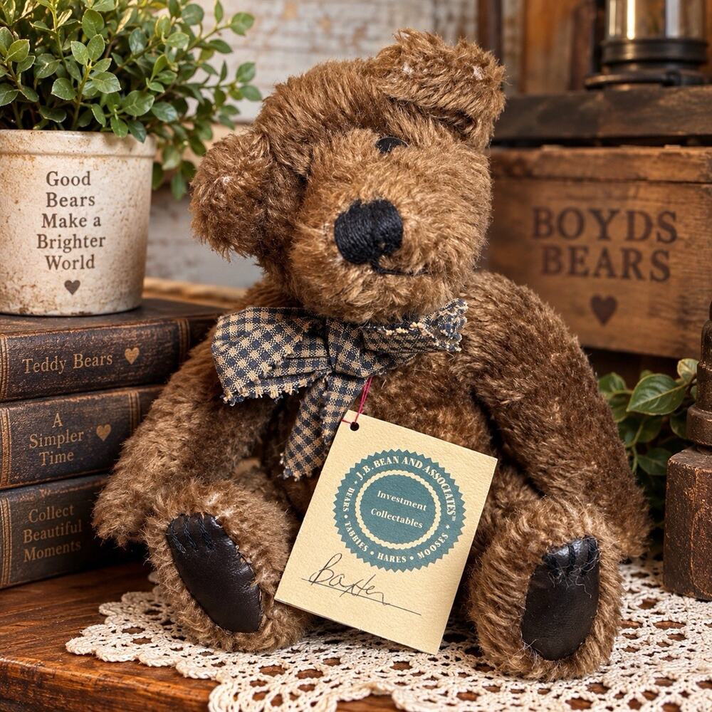 Vintage Boyds J.B. Bean & Associates Jointed Teddy Bear Hang Tag 10”